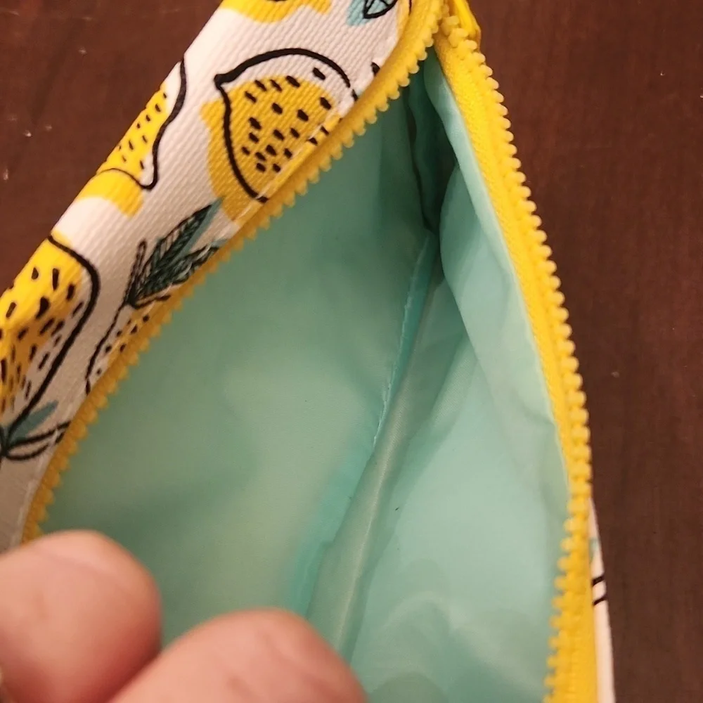 Ipsy Lemon Makeup Bag small bag and mosso bag